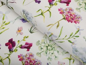 Biante Dekoračný záves PML-098 Lúčne kvietky na smotanovom 145x140 cm