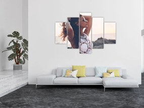 Obraz ženy na pláži (150x105 cm)