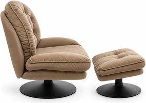 LuxuryForm DESIGN Otočné kreslo LUNA s podnožkou - latte
