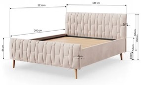 Čalúnená posteľ bez matraca FLORA 180x200 cm béžová