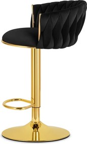 Barová stolička MIG čierna / zlatá podnož