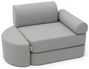 MeowBaby® Outzy detské kreslo/pohovka, feather-fog-gray