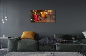 Sklenený obraz Sviečka vetvičky čačky doska 125x50 cm