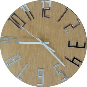 Dizajnové hodiny na stenu z HDF a priehľadného plexiskla - spojenie elegancie a funkčnosti pre váš interiér I SENTOP HDFK006 DUB silver