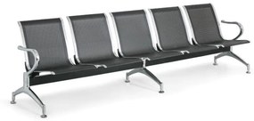 Kovová lavica do čakární STRONG, 5-sedadlo, čierna