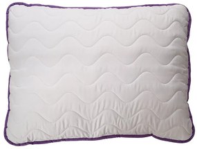 Celoročná prešívaná prikrývka 140x200 cm s vankúšom BELLA LAVENDER 70x90 cm, biela