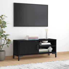 TV skrinka čierna 90x30x40 cm masívna borovica 349916