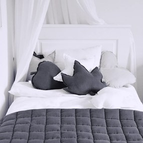 Ľanový vankúš javorový list grafitová 43x43 cm