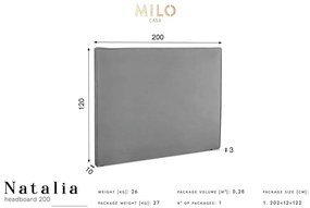 Svetloružové čelo postele 200x120 cm Natalia – Milo Casa