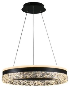 LED Stmievateľný luster na lanku LED/80W/230V 3000-6500K čierna + diaľkové ovládanie