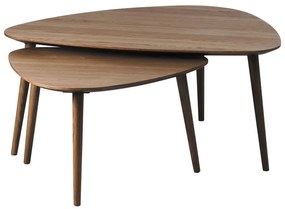 Hnedé konferenčné stolíky v súprave 2 ks v dekore duba 70x100 cm Adda – Unique Furniture