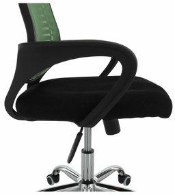 Kancelárske kreslo, zelená/čierna/chróm, IMELA TYP 2