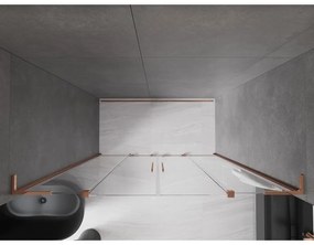 Mexen Velar L Duo, posuvné sprchové dvere do otvoru 170 cm, 8mm číre sklo, ružové zlato, 871-170-003-02-60