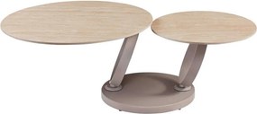 Dizajnový konferenčný stolík Danyale 80-134 cm travertín / šampanský