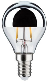 LED E14 827 kvapka zrkadlová hlava striebro 2,6 W