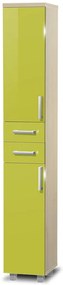 Vysoká kúpeľňová skrinka K14 farba korpusu: Bielý, farba dvierok: Bielá lesk