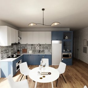 Luster na tyči LOTUS 2xE14/10W/230V čierna/béžová