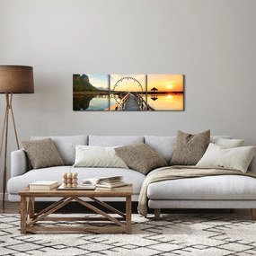 Obraz lávky (s hodinami) (90x30 cm)