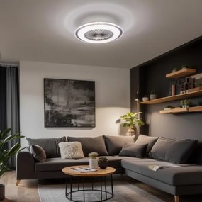 Brilagi - LED Stmievateľné svietidlo s ventilátorom RONDA LED/48W/230V čierna + DO