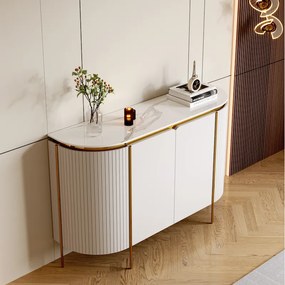 KOMODA ADALIA BIELY MRAMOR + ZLATÁ 140 cm