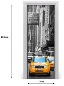 Fototapeta samolepiace dvere taxi New York 75x205 cm