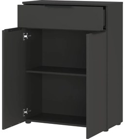 Antracitová vysoká závesná kúpeľňová skrinka 71x95 cm Crandon – Germania