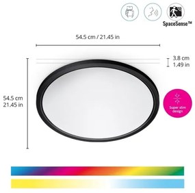 WiZ - LED RGB Stmievateľné stropné svietidlo SUPERSLIM LED/32W/230V Wi-Fi čierna