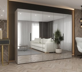 Šatníková skriňa 250 cm Mirabella 3 (kašmír + čierna). Akcia -20%. Vlastná spoľahlivá doprava až k Vám domov. 1126487