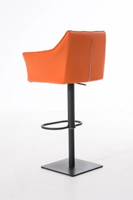 Barová stolička Damas B1 - koženka, čierny rám - Oranžová