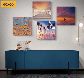 Set obrazov morská krajina v nádherných farbách - 4x 60x60