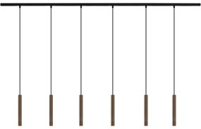 Moderný koľajnicový systém s 6 závesnými svetlami bronzový 1-fázový - Slimline Keno