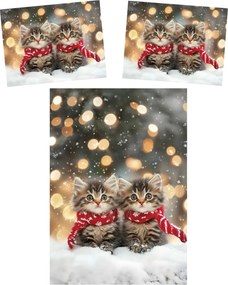3D obliečky z mikrovlákna SNOWY PAWS farebné Rozmer obliečky: 2 ks 70 x 90 cm | 140 x 200 cm