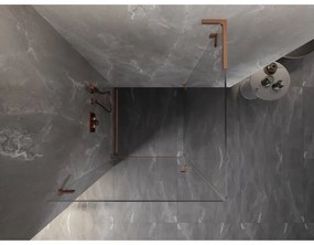 Mexen Lunar-B L, 1-krídlový sprchový kút, ľavý, 100 x 100 cm, 8mm číre sklo, medený profil, 832L-100-100-65-00-L