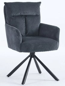 Jedálenská stolička Stephanie, tmavo šedá látka