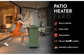 Planika Faro GAS - Vonkajší plynový krb 142x36 cm 8kW zelená + ochranný kryt