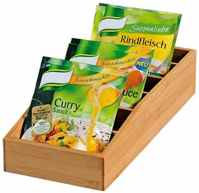 Kesper 70822 Univerzálny organizér bambus 6 priehradiek, 15 x 7 x 35 cm