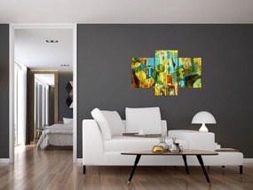 Obraz - Architektúra, kubistická abstrakcia (90x60 cm)