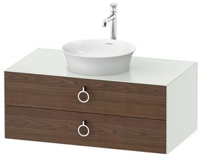 DURAVIT White Tulip závesná skrinka pod umývadlo na dosku, 2 zásuvky, 1000 x 550 x 408 mm, americký orech masív/biela matná, WT499107736