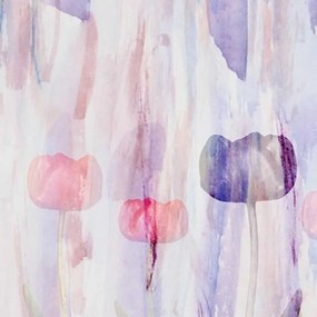Ozdobný paraván, Malované květiny v pastelových barvách - 110x170 cm, trojdielny, obojstranný paraván 360°