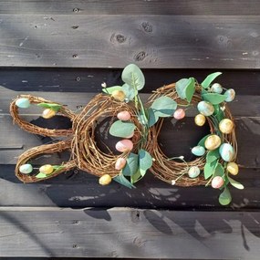 DECOLED Velikonoční zajíc, proutěný, 48 x 30 cm, zdobený