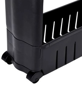 Pojazdný regál LEIRA 3 police čierny