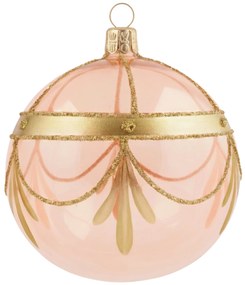 Bella Rose Sklenená vianočná ozdoba Guľa Ružová Lesk 2