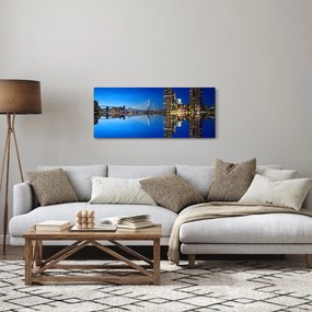 Obraz - nočný Rotterdam (120x50 cm)