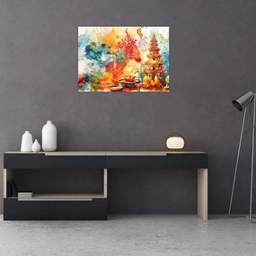 Sklenený obraz - Akvarelové ilustrácie (70x50 cm)