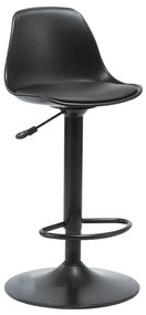 Barová stolička DOBBY — čierna ekokoža/kov