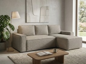 Rozkladacia obojstranná sedacia súprava do L SMART BOUCLE 232x143 cm, sivobéžová