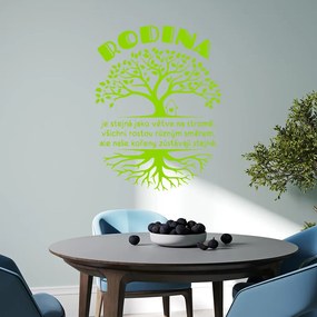Veselá Stena Samolepka na stenu na stenu Rodina s koreňmi Farba: zelená, Veľkosť: 80 x 60 cm