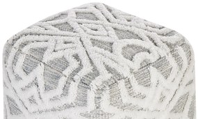 Bavlnená taburetka 40 x 40 cm biela/sivá BHILWARA Beliani