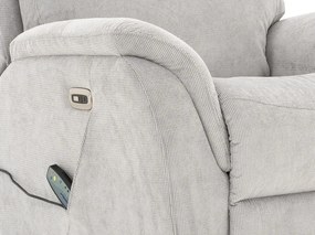 Masážne polohovacie kreslo Duncan, svetlo šedá látka