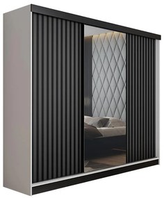 Skriňa Malani 200 L biely / dvierka grafit